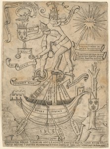 A császár és a pápa allegóriája, c. 1495. alkotó: Unbekannt
