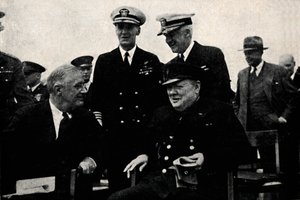 Amerikai elnök és brit miniszterelnök, 1941. augusztus 14., 1945. alkotó: Unbekannt