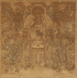 Amitabha Buddha gyülekezete a nyugati paradicsomban, 18. század vége – 19. század eleje. alkotó: Unbekannt