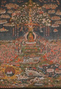 Amitabha, a nyugati tiszta föld Sukhavati Buddhája, kb. 1700. alkotó: Unbekannt