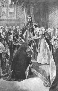 Viktória királynő Harisnyakötő Rendjének beruházása, 1830-as évek, 1901. alkotó: Unbekannt