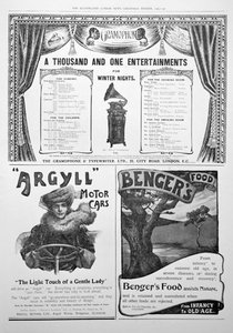 Egy reklámoldal az Illustrated London News-ban, 1905. karácsony alkotó: Unbekannt