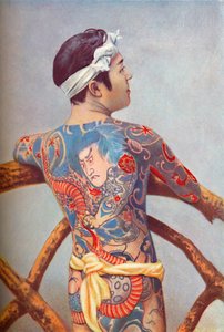 Egy igényesen tetovált japán férfi, 1902 alkotó: Unbekannt