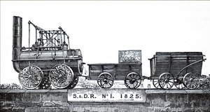 Egy motoros mozdony, amelyet George Stephenson épített alkotó: Unbekannt