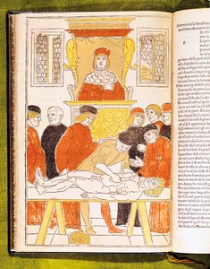 Anatómiai előadás Padovában, Olaszországban, 1483 alkotó: Unbekannt