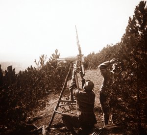 Légvédelmi géppuska, Alace, Franciaország, c1914-c1918 alkotó: Unbekannt