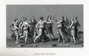 Apollo és a múzsák Giulio Romano után, 1882 alkotó: Unbekannt
