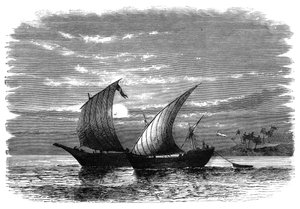 Arab dhow-k a Vörös-tengeren, 1890 alkotó: Unbekannt