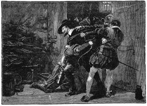 Guy Fawkes letartóztatása a Parlament pincéjében, 1605 XIX. század alkotó: Unbekannt