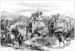 A walesi herceg érkezése Jummoo-ba, Cashmere, 1876 alkotó: Unbekannt