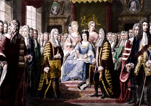 A biztosok által Anna királynőnek bemutatott alapszabályok, 1706 alkotó: Unbekannt