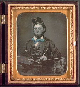 Művész palettájával és ecseteivel, c. 1850-es évek. alkotó: Unbekannt