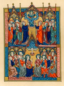 Mennybemenetel és pünkösd, 1290-1300 alkotó: Unbekannt