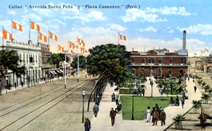 Avenida Saenz Pena és Plaza Casanave, Callao, Peru, 1900-as évek alkotó: Unbekannt