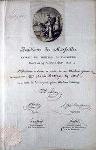 Babbage Diploma az Academie de Marseilles-től alkotó: Unbekannt
