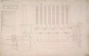 Babbage motorok, különbségi rajz a Difference Engine No 2 oldalnézetéről alkotó: Unbekannt