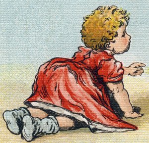 Baba. Metszet "Alphabet de ma petite fille". Bernardin-Bechet és Fils, könyvkereskedő-kiadók, Párizs, 1895 körül. Törhetetlen album vásznon. Bibliotheque des Bebes. 12 oldal. Olvasási módszert és szemléltető abeccedert tartalmazó album. Mérete: 29, alkotó: Unbekannt