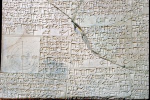 Babilóniai agyagtábla geometriai problémákkal alkotó: Unbekannt
