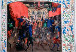 Égő emberek bálja, 1393. c1470 alkotó: Unbekannt