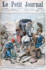 Banditák megtámadnak egy postakocsit a marokkói határon, 1904 alkotó: Unbekannt