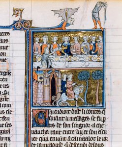 Bankett és lovasok, c1280-1290 alkotó: Unbekannt