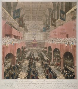 Bankett a Guildhallban, City of London, 1814-1815. alkotó: Unbekannt