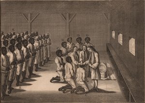 A fekete rabszolgák megkeresztelkedése, 1757. alkotó: Unbekannt