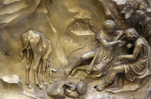San Giovanni keresztelőkápolna. Paradicsom kapuja. Cain és Abel, Firenze, Olaszország alkotó: Unbekannt