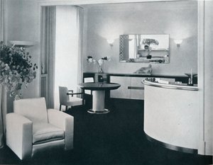 Egy étkező bársarka, amelyet Jacques Adnet tervezett, 1940 alkotó: Unbekannt