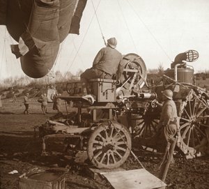 Barrage ballon, Genicourt, Észak-Franciaország, c1914-c1918 alkotó: Unbekannt