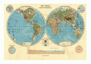 Bathy-Orográfiai Világtérkép, 1920-as évek alkotó: Unbekannt
