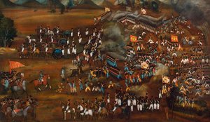 Csata perzsák és oroszok között Szultanábád közelében, 1812. február 13. c1815 alkotó: Unbekannt