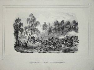 Csata az orosz csapatok és a francia lovasság között Ostrovno közelében 1812. július 25-26. alkotó: Unbekannt