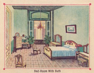 hálószoba káddal - Hotel Florida - Havanna - Kuba, 1910 alkotó: Unbekannt