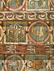 Bestiárium mennyezet, Metz, Franciaország, 1928. alkotó: Unbekannt