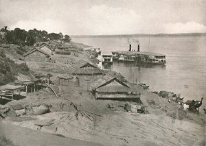 Bhamo – Irrawaddy Flotilla Mail Steamer at the Ghat, 1900. alkotó: Unbekannt