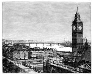Big Ben és a Parlament háza, Westminster, London, 1870 alkotó: Unbekannt