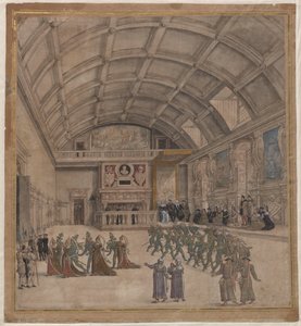 A Binche-palota az 1549. augusztusi ünnepségeken, 1549-ben. alkotó: Unbekannt