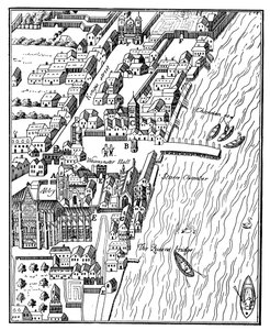 Madártávlat a Westminster-palotára, London, c1560, c1902-1905 alkotó: Unbekannt