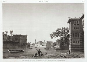 Birket-al-Fyl, Kairó, Egyiptom, az árvíz idején, 1798 körül alkotó: Unbekannt
