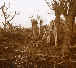Robbantott táj, Belloy-en-Santerre, Észak-Franciaország, c1914-c1918 alkotó: Unbekannt