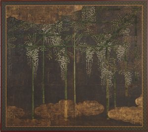 Virágzó wisteria bambuszrácson, Momoyama-korszak, 16-17. század. alkotó: Unbekannt