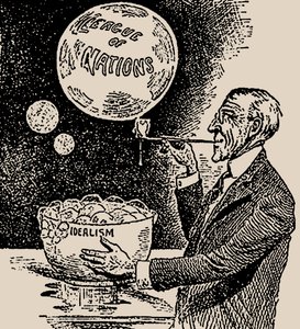 Buborékot fújni. Woodrow Wilson és a Népszövetség, 1919. alkotó: Unbekannt