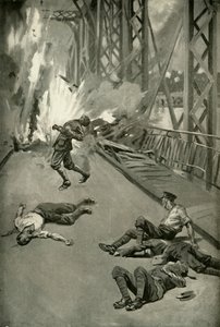 Egy híd felrobbantása az Aisne-n keresztül Soissonsban, 1919. alkotó: Unbekannt