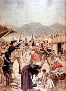 Búr nők és gyerekek egy brit koncentrációs táborban a transzváli búr háborúban, 1901 alkotó: Unbekannt