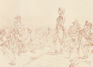 Bonaparte beszédet mond egy jakobinus klubhoz Korzikán, 1789, 1896 alkotó: Unbekannt
