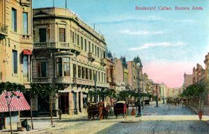 Boulevard Callao, Buenos Aires, Argentína, 19. század vége vagy 20. század eleje alkotó: Unbekannt