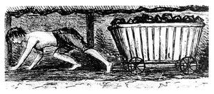 Boy putter, aki szenet tartalmazó teherautót rajzol egy 24 hüvelyk magas varrat mentén, Halifax, Yorkshire, 1848 alkotó: Unbekannt