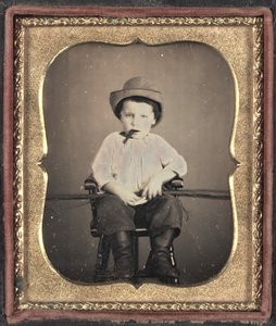 Fiú szivarral, 1855 körül. alkotó: Unbekannt