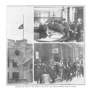 A Titanics több mint tizenkétszáz emberélettel járó veszteség híre Londonban, 1912. április 20. alkotó: Unbekannt